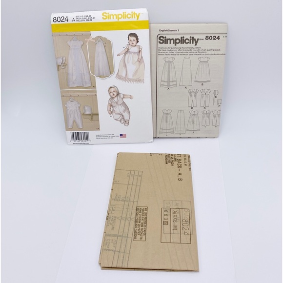 Simplicity Pattern 8024 Babies' Christening Sets with Bonnets - Picture 6 of 6